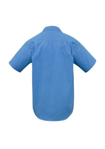 Picture of Biz Collection Mens Micro Check Shirt Short Sleeve 50% Cotton 50% Polyester